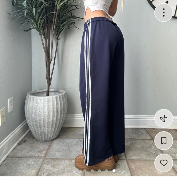 Navy Blue Sweatpants with White Stripes - Picture 6 of 6